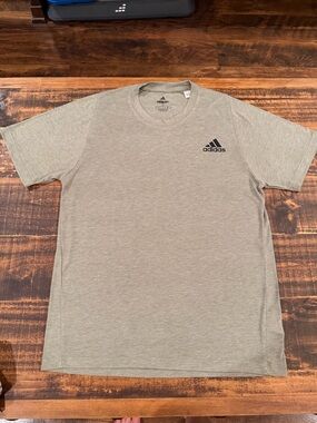 adidas Gray Short Sleeve Crewneck Tee with Black Logo